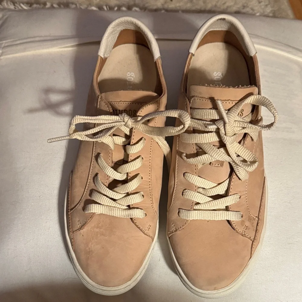 Soludos The Ibiza classic sneaker leather‎ Women's champagne white Sneakers 9.5